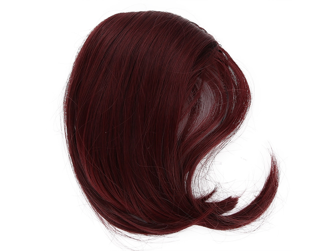 Extension De Frente De Pelo Sintético 99j Con Flequillo Para Mujer, 16-22cm, Material Fibra De Alta Temperatura, Color 99j