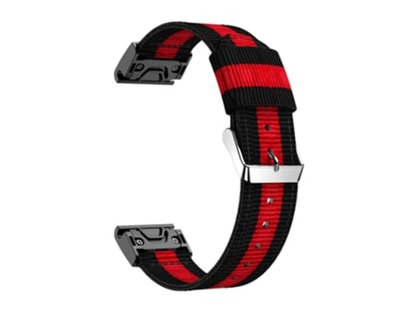 Correa de nailon para Garmin Fenix 5X - negro/rojo/negro