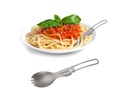 Juego De Utensilios De Cocina Ultraligeros De Titanio Para Camping Lixada: Cacerola Pequeña De 900/1100 Ml Y Tenedor-cuchara Plegable De 350 Ml.
