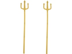 Conjunto de 2 peças com acessórios para fantasia de Halloween em formato de tridente, ideal para cosplay e festas infantis.