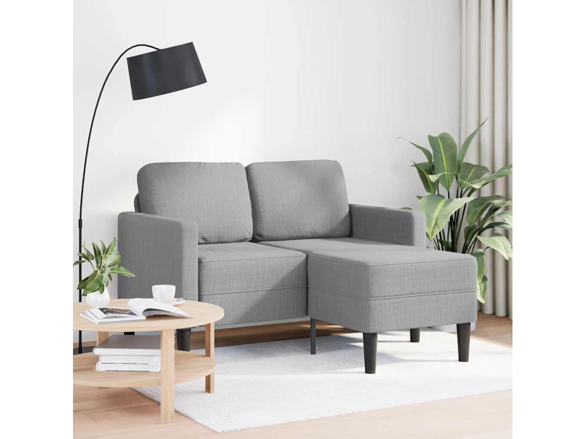 Sofá De 2 Plazas | Sofá De Salón | Sofá De Descanso Con Chaise Longue En Forma L Gris Claro 125cm