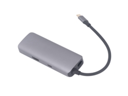 Estación de acoplamiento de aluminio tipo C 2026 con puerto USB 3.0 y puerto múltiple RJ45 para Windows 6 en 1