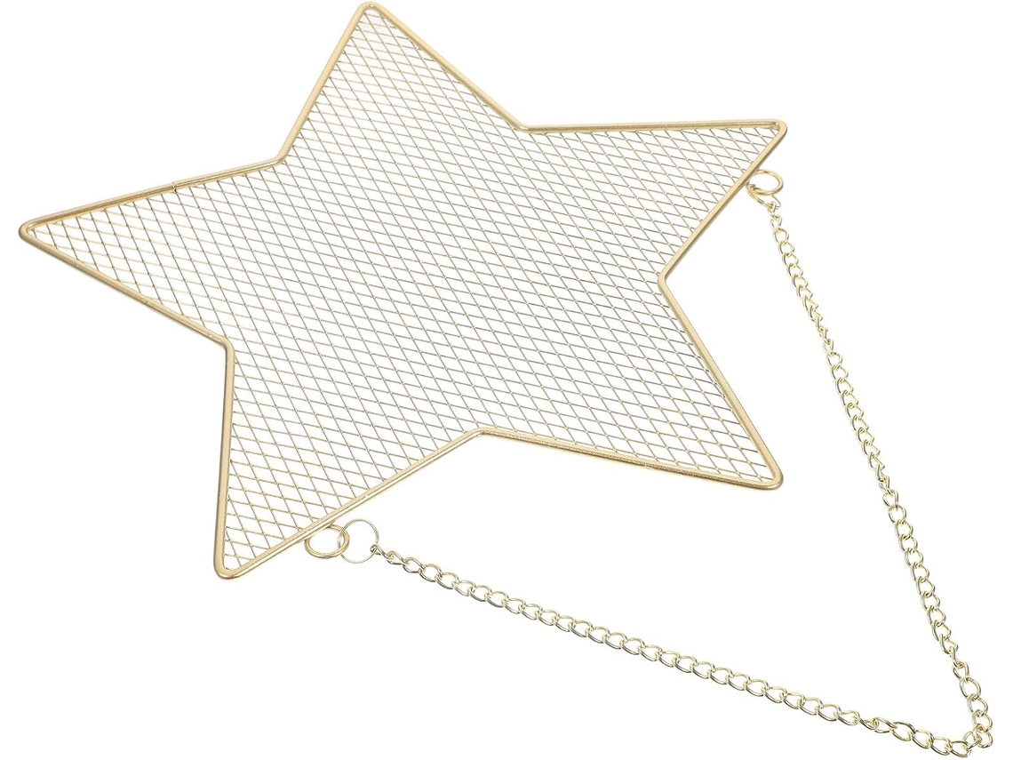 Elegante Ligero Organizador Joyas Metal Dorado Forma Estrella Colgar Pared Ideal Guardar Pendientes Colgantes