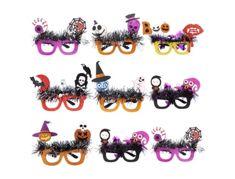 Elkuaie 9 Uds. Monturas de gafas de Halloween gafas de fantasma calabaza murciélago disfraces gafas para niños suministro de recuerdos de fiesta de...