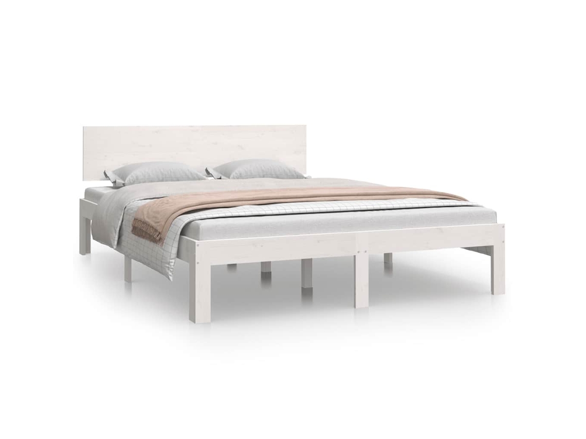 Maison Exclusive - Estructura De Cama Doble Sin Colchón Blanco 150x200 Cm