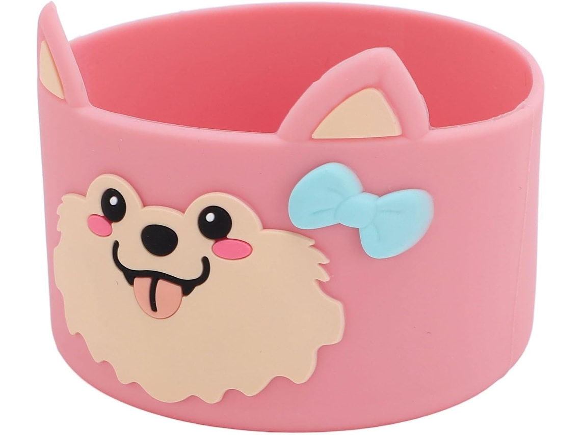 Funda Protectora De Silicona Antideslizante Para Biberón Con Diseño De Perro De Dibujos Animados