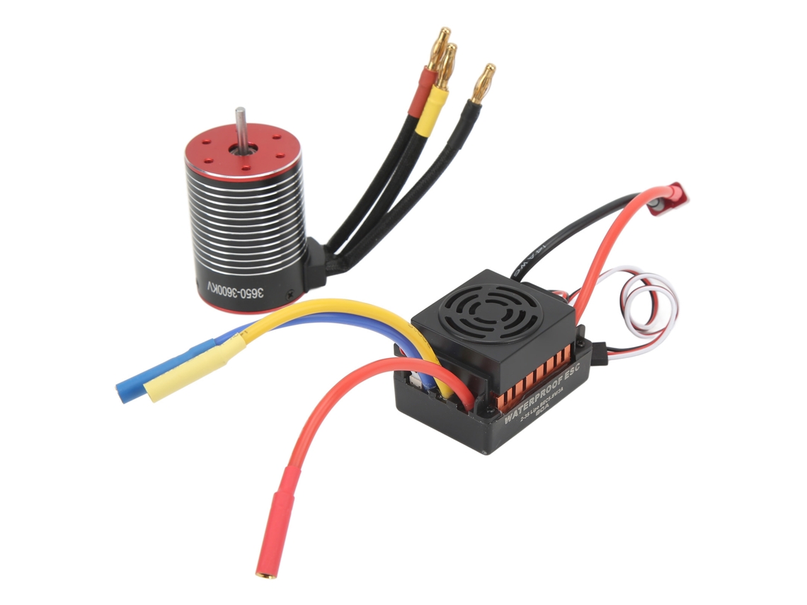 Kit De Motor Sin Escobillas Impermeable De 3600 Kv Y Esc De 60 A Para Coches Rc A Escala 1/10, 1/12 Y 1/16 - Alto Par Motor