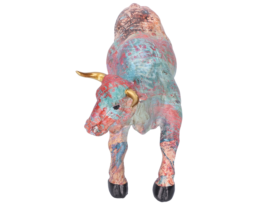 Escultura De Toro De Resina Al Estilo De La Pintura Al Óleo, Decorativa Para El Hogar Y Como Regalo.