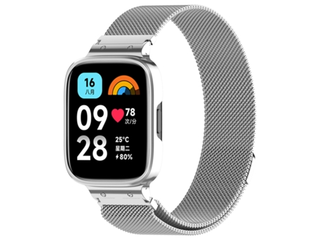 Correa de reloj inteligente para Redmi Watch 3 Lite / Watch 3 Active 2 en 1 Milan Metal Watch Band con marco de reloj (Plata)