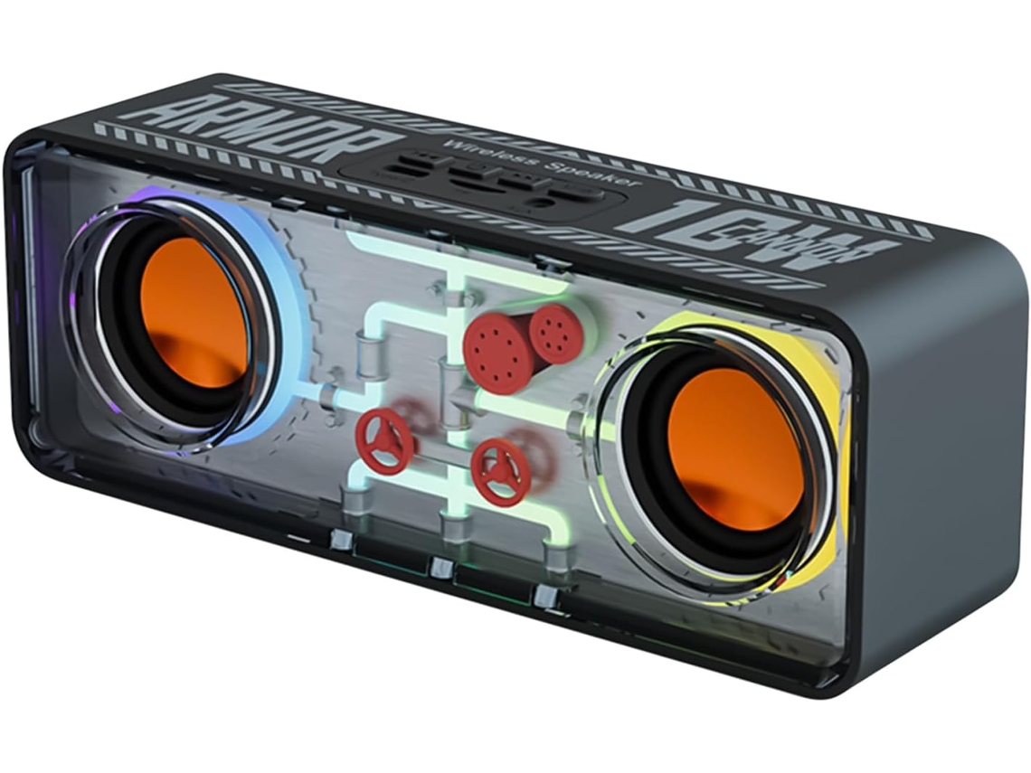 Altavoz Con Cable Transparente, Graves Estéreo, Luz Rgb, Carcasa Led |