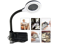 Lupa profesional con luz, lupa versátil para trabajos de cerca, con cuello de cisne ajustable y luces LED de alto brillo para mayor precisión