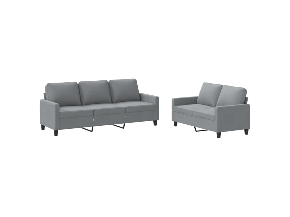 Maison Exclusive - Juego De Sofás Con Cojines 2 Piezas Tela Gris Claro