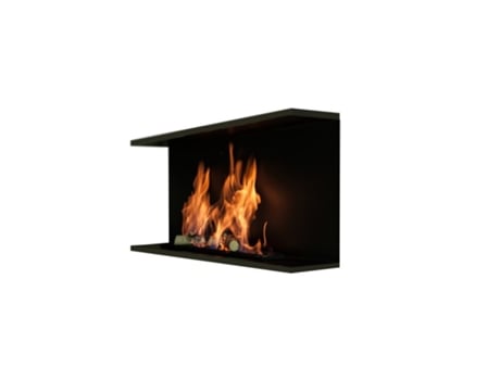 Chimenea de bioetanol de tres caras empotrada cm 120 IZZAK Quemador Onda 65cm / Capacidad 4,4L OUTINFIRE