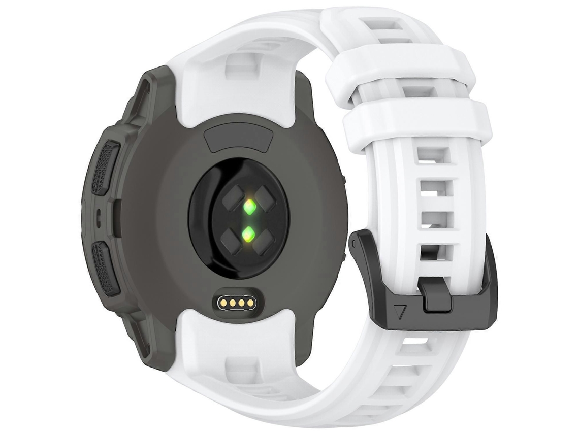 Pulseira De Silicone Esportiva Respirável Para Smartwatch Garmin Instinct E De 45 Mm - Branca