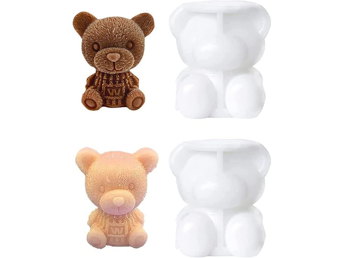 2 Moldes De Silicona 3d Con Forma De Oso Para Hielo, Chocolate, Caramelos Y Gelatina.