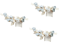 3pièces Peigne A Cabello De Mariée Avec Accessoire Élégant Pour Coiffure Mariage Et Occasions