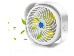Mini ventilador de mesa Yizhood de 2000 mAh con rotación de 360°, color blanco