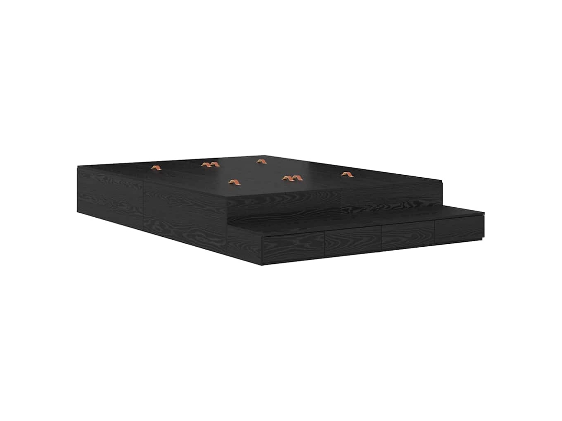 Maison Exclusive - Cama Con Almacenamiento Roble Negro 160 Cm Madera Contrachapada