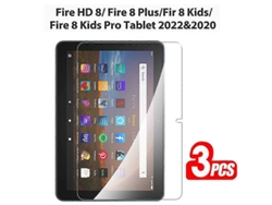 Protector de pantalla para tablet Amazon Fire HD 8/8 Plus/8 Kids, versión 2020/2022, 11.ª generación (paquete de 3)