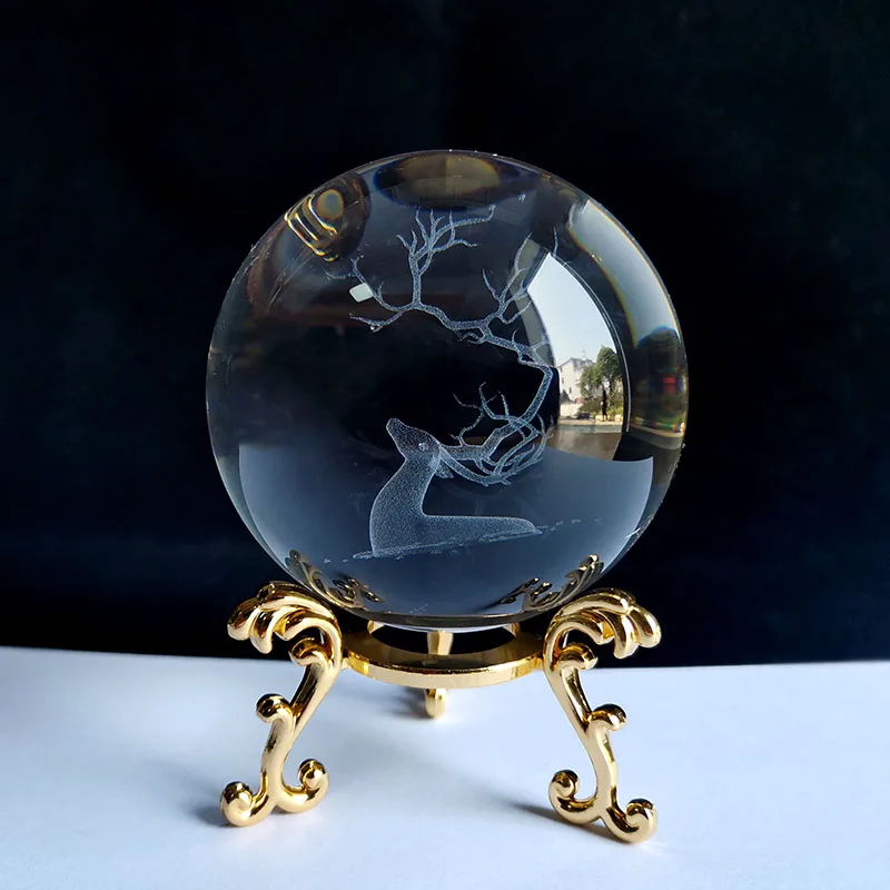 (estilo 16 60 Mm) Bola De Cristal De 60 Mm, Esfera De Vidrio Tallada En 3d, Pisapapeles Con Base.