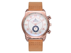 Reloj De Cuarzo Para Hombre Con Correa De Cuero Pu, Diseño De Doble Dial, Moda (café)