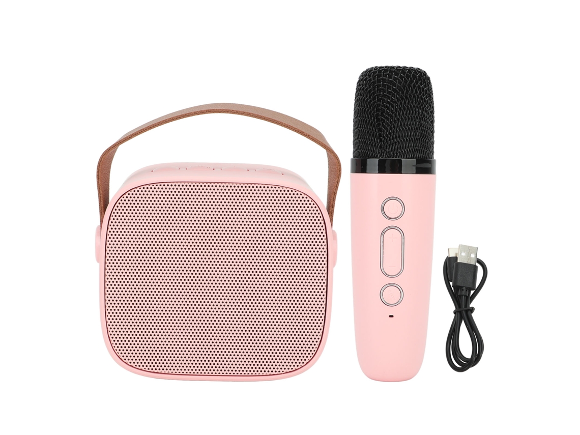 Vlrla-máquina De Karaoke Mini Con Micrófono Inalámbrico Altavoz Bluetooth Portátil Para Niños Adultos Rosa