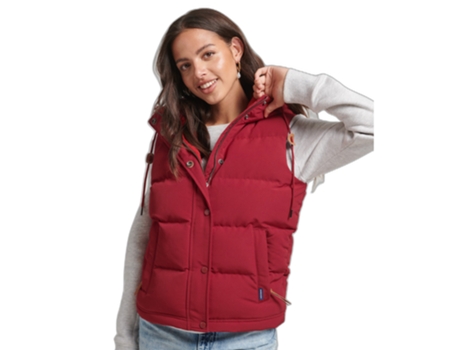 Abrigo para Mujer SUPERDRY (M - Poliéster - Rojo)