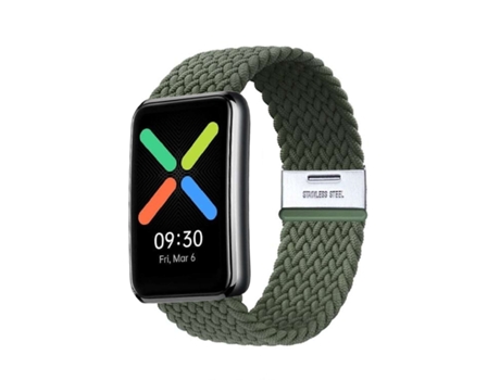 Correa Pulsera Trenzada Flexible para Oppo Watch Free Verde