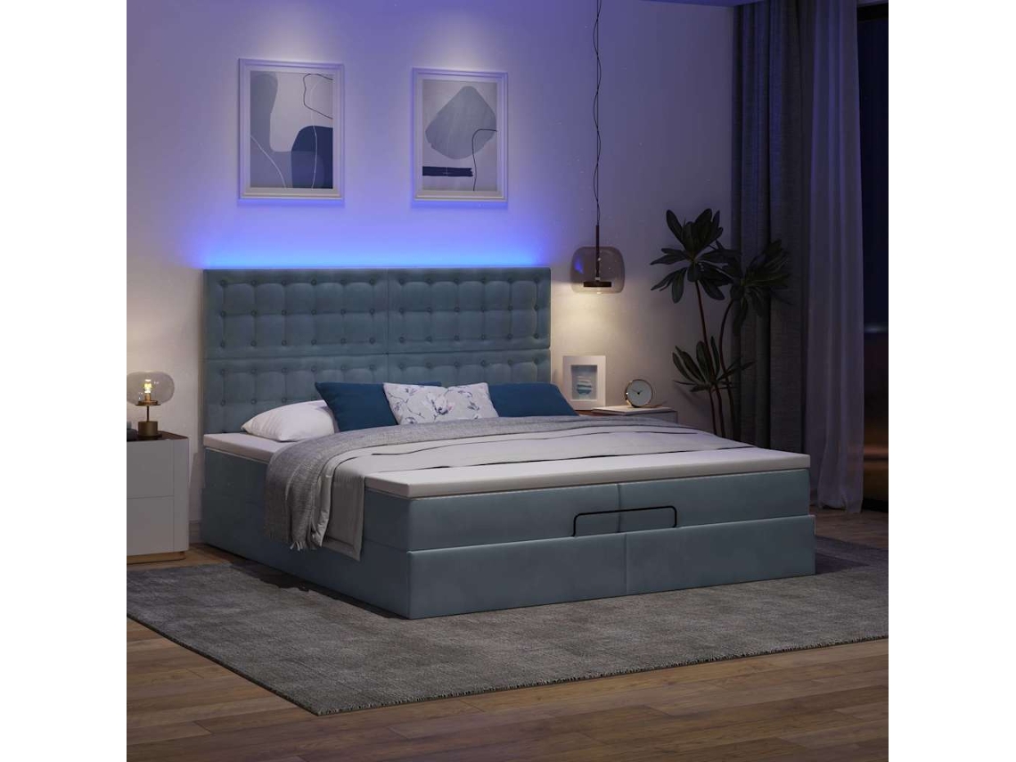 Maison Exclusive - Estructura Cama Otomana Colchones Terciopelo Gris Oscuro