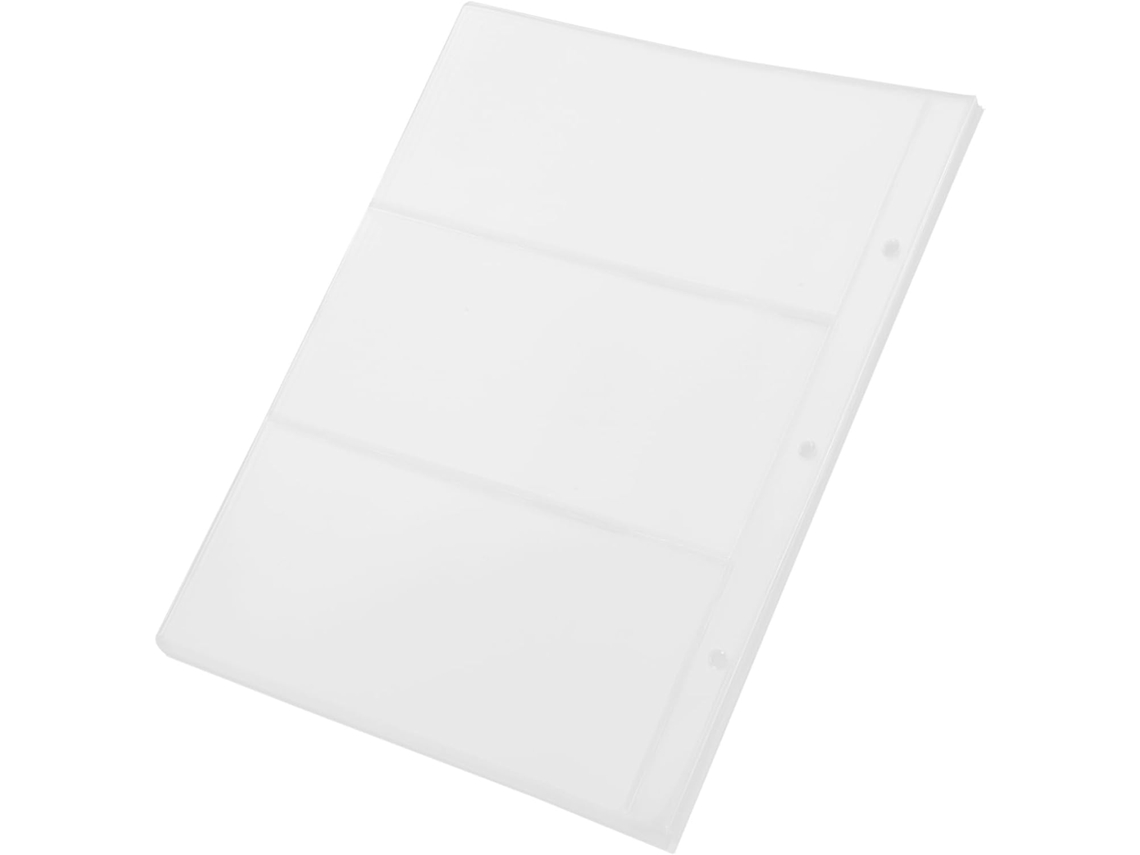 Protectores de billetes universales de PVC blanco, 10 hojas, ligeros y fáciles de usar.