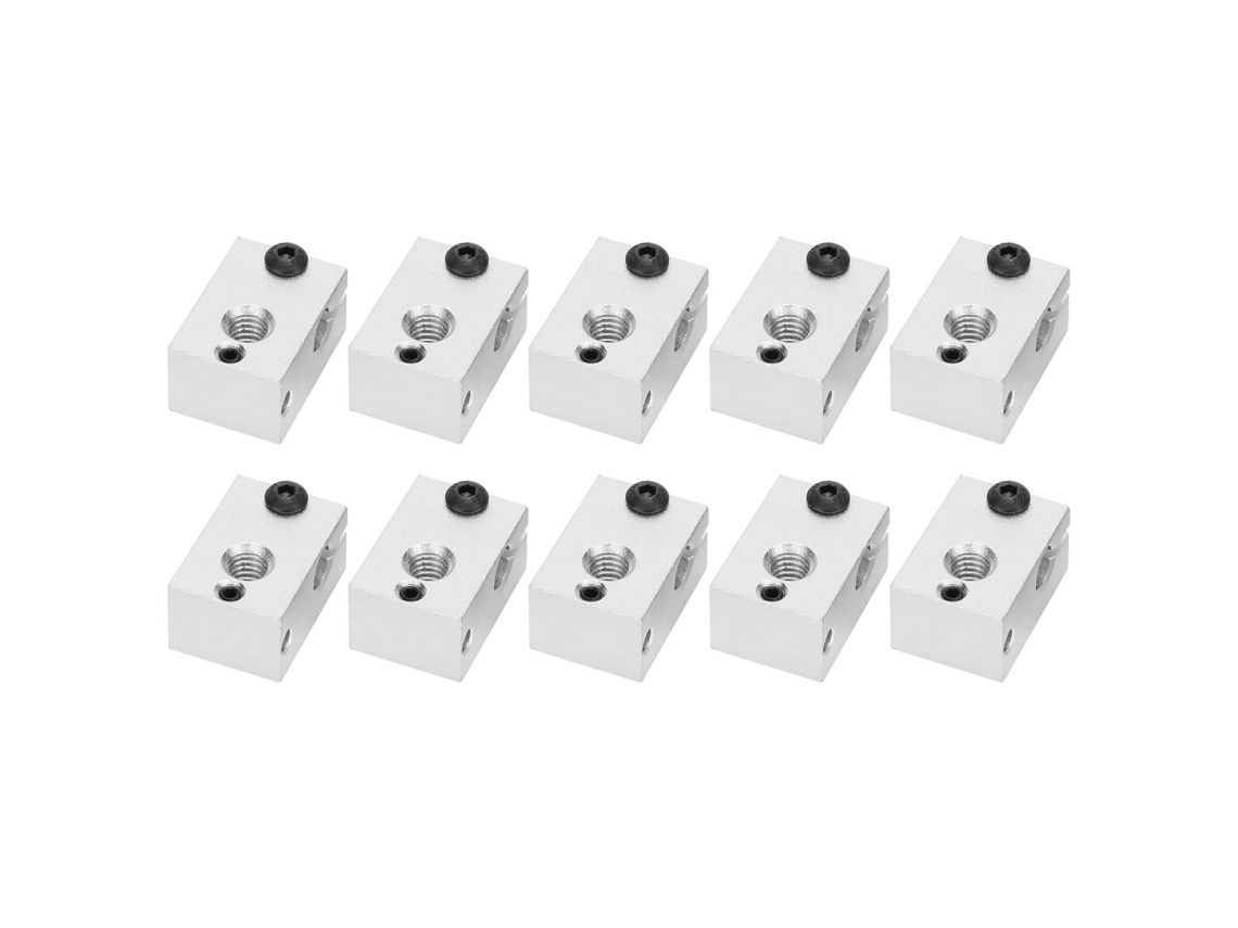 Bloque De Calentamiento De Aluminio Con Sensor Pt100 Para Boquilla V6 Impresora 3d Accesorios 10 Piezas