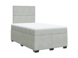 Maison Exclusive - Cama Box Spring Con Colchón Terciopelo Gris Claro 120x200 Cm