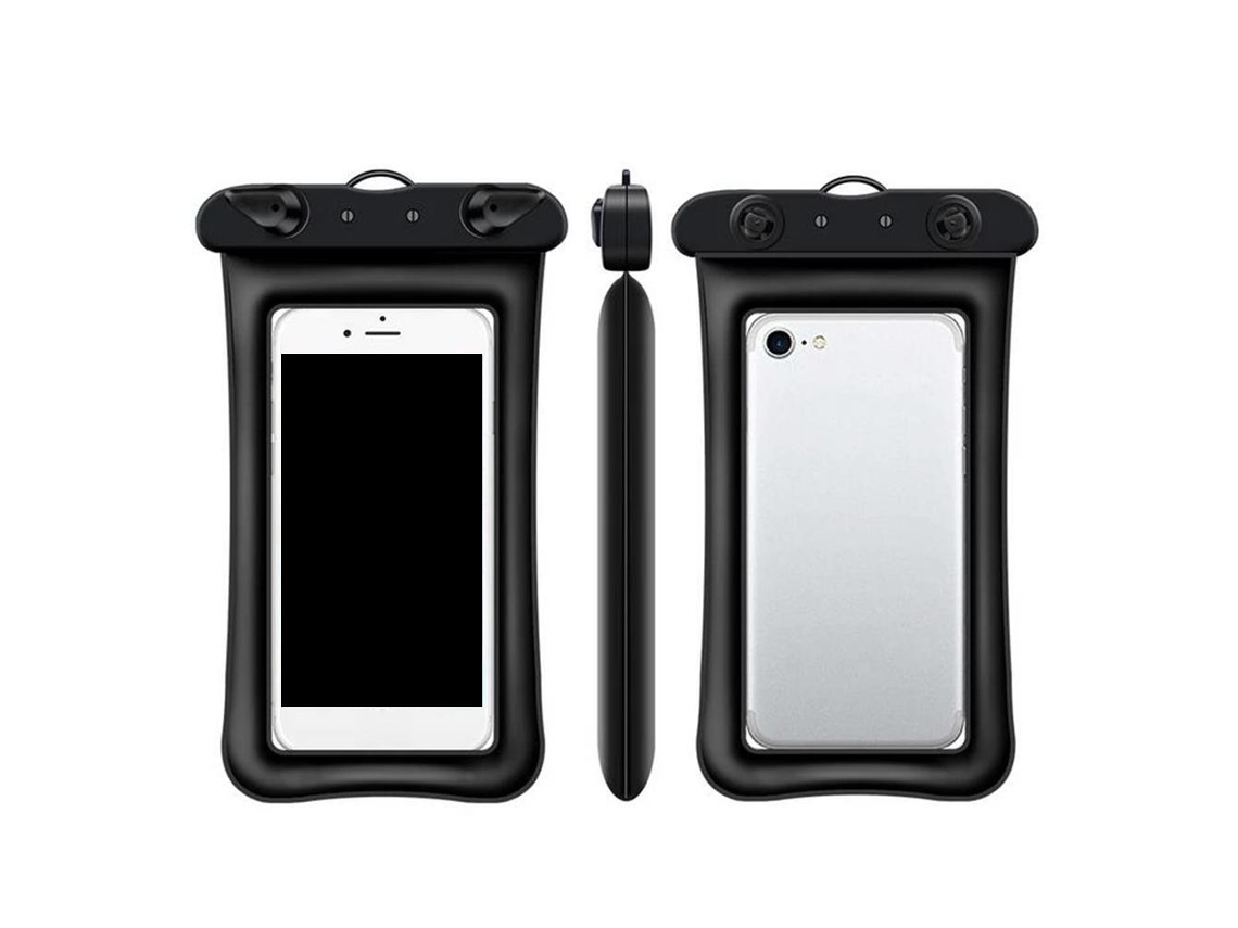 Funda protectora impermeable para teléfonos móviles de hasta 6 pulgadas con cordón.