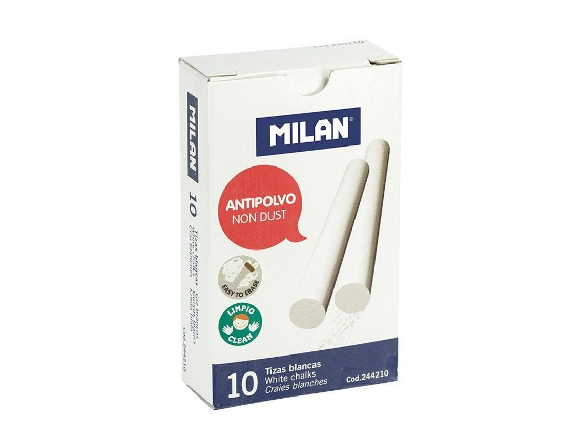 MILAN Tiza Redonda Antipolvo - Blanco, 10