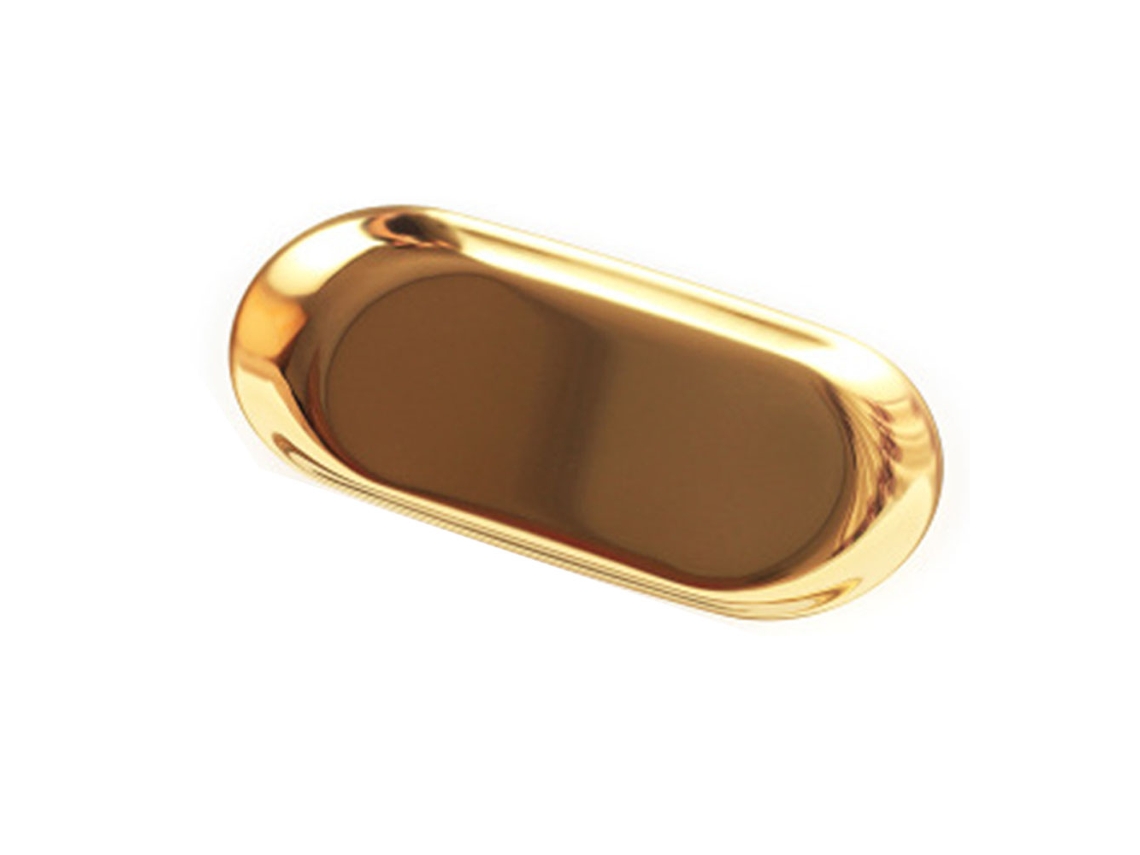 EIOORORRIY Bandeja De Armazenamento Em Aço Inoxidável Para Toalhas, Louça, Chá, Frutas, Cosméticos E Joias, Formato Oval