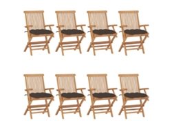 Conjunto 8 Silla de exterior VIDAXL Gris Topo Madera (55x60x89 cm)