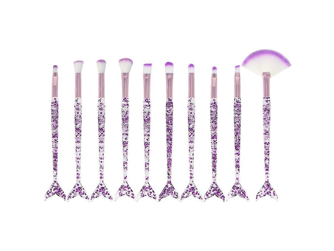 Brochas de maquillaje portátiles con purpurina para niñas, brochas de maquillaje de sirena, regalos para mujeres. Rosewell