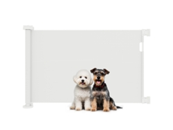 Puerta Retráctil Para Perros De 142x10x87 Cm Con Interruptor De Seguridad, Color Blanco.