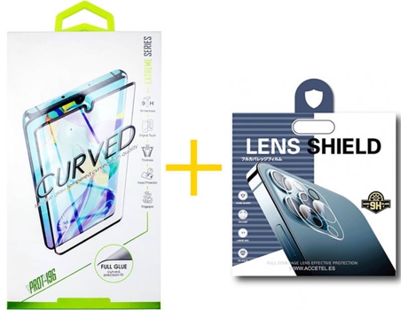 Pack Protector de Cristal Templado Curva + Protector de Cámara para Samsung Galaxy S22 Ultra 5G SKYHE