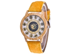 Reloj De Pulsera De Cuarzo Informal Con Correa Vaquera Para Hombre Y Mujer - Amarillo