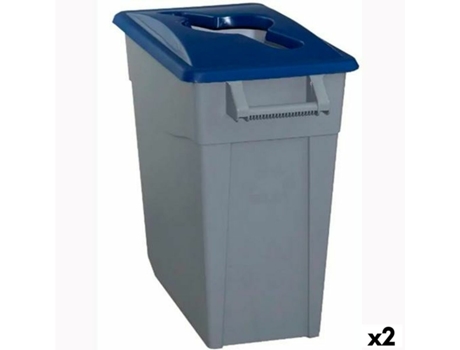 Cubo de Basura para Reciclaje DENOX 65 L Azul (2 Unidades)