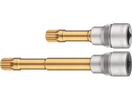 Hazet 2584-12/2 Juego de Llaves de Vaso Destornillador: Cuadrado Hueco 1/2 Pulgadas 12 5 Mm Perfil Con Estriado Interior Xzn Con Espiga M12 VIGOR