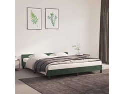 Estructura Cama Sin Colchón Terciopelo Verde Oscuro 180x200 Cm