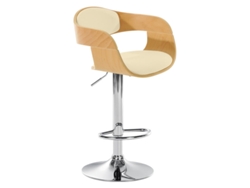 DUDECOR Taburete Alto Berlim Piel Sintética Roble Y Crema