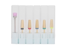Brocas Multifuncionales 5 En 1 Para Taladro De Uñas, Acero De Tungsteno, Pulido Y Lijado, Herramienta De Manicura, Color Dorado.
