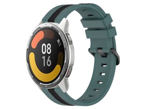 Correa de reloj inteligente para Xiaomi MI Watch Color 2 Correa de reloj de silicona vertical de dos colores de 22 mm (verde + negro)