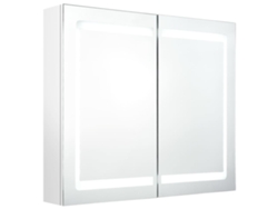 Maison Exclusive - Armario De Baño Con Espejo Led Blanco Brillante 80x12x68 Cm
