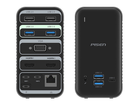 Adaptador PISEN Nj-Tc24 15In1 Tipo-C a 2Hdmi Vga 4Usb3.0 2Usb2.0 Usb-C Pd Rj45 1000Mbps Aux 3.5Mm para Huawei Mate40/P50 S20
