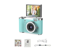 Cámara digital 4K de 48 MP para niños con enfoque automático y pantalla giratoria de 180° MDUG (verde, 64 GB)