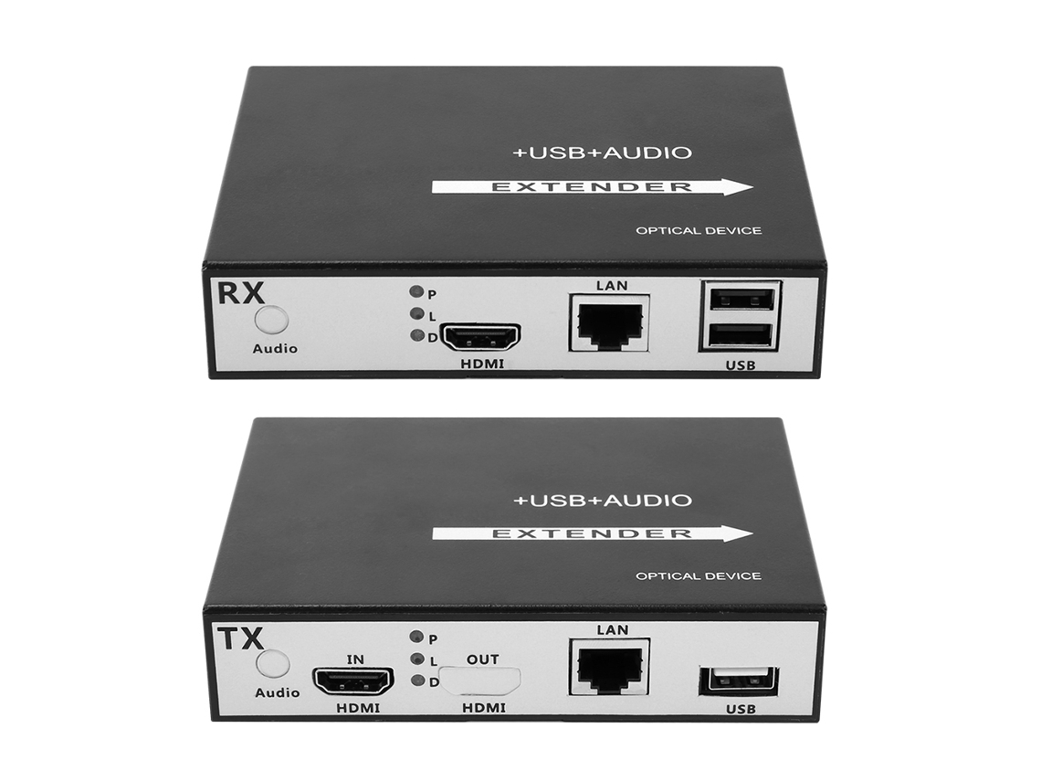 Extensor HDMI digital con interfaz USB y conector RJ45 Transmisor y receptor